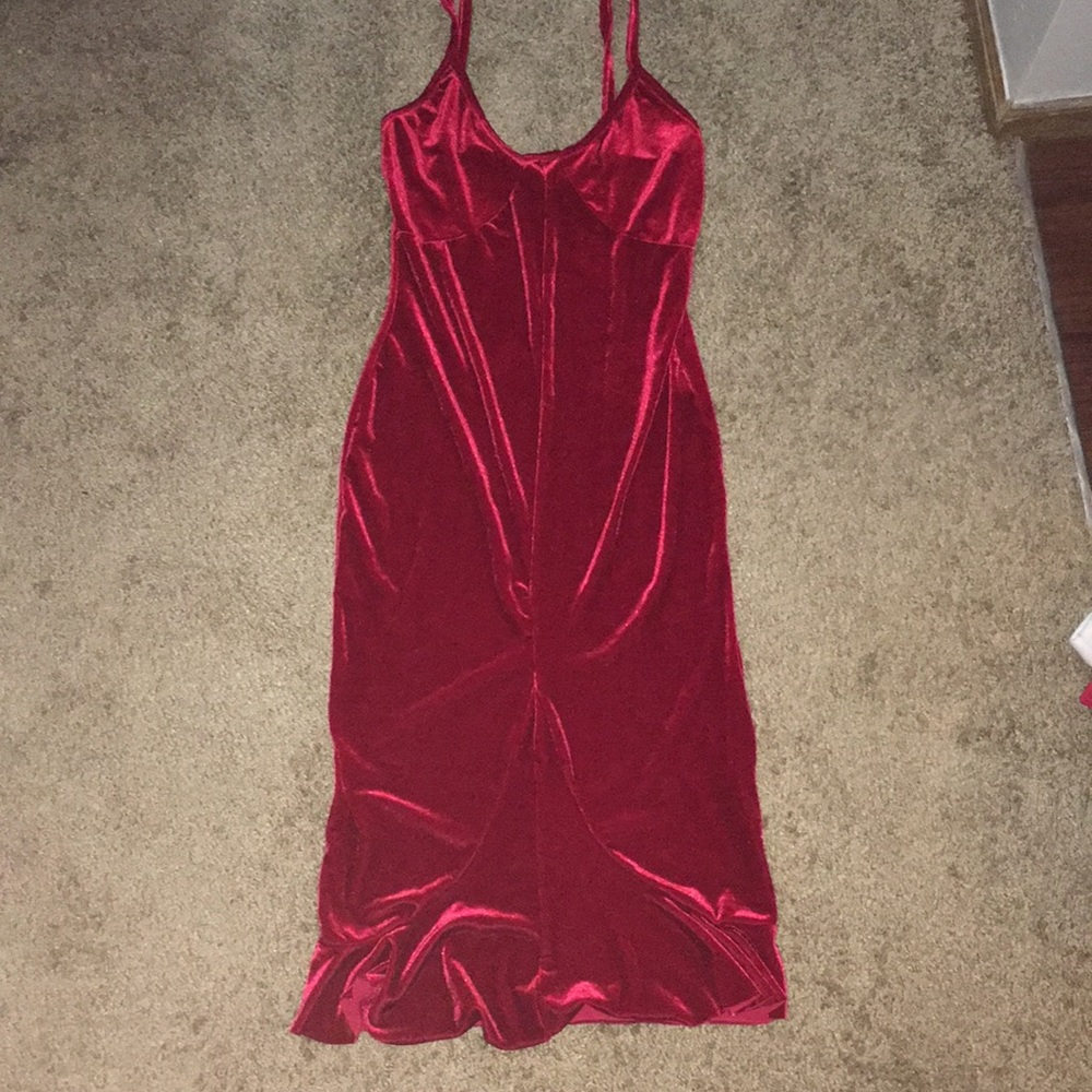 Red sequence dress
